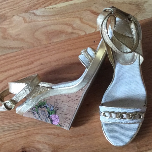 Coach Shoes - Coach Ellette Tatoo Cork Wedge w/ankle strap